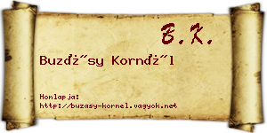 Buzásy Kornél névjegykártya